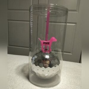 NEW PINK Victoria's Secret Disco Cup+ Straw